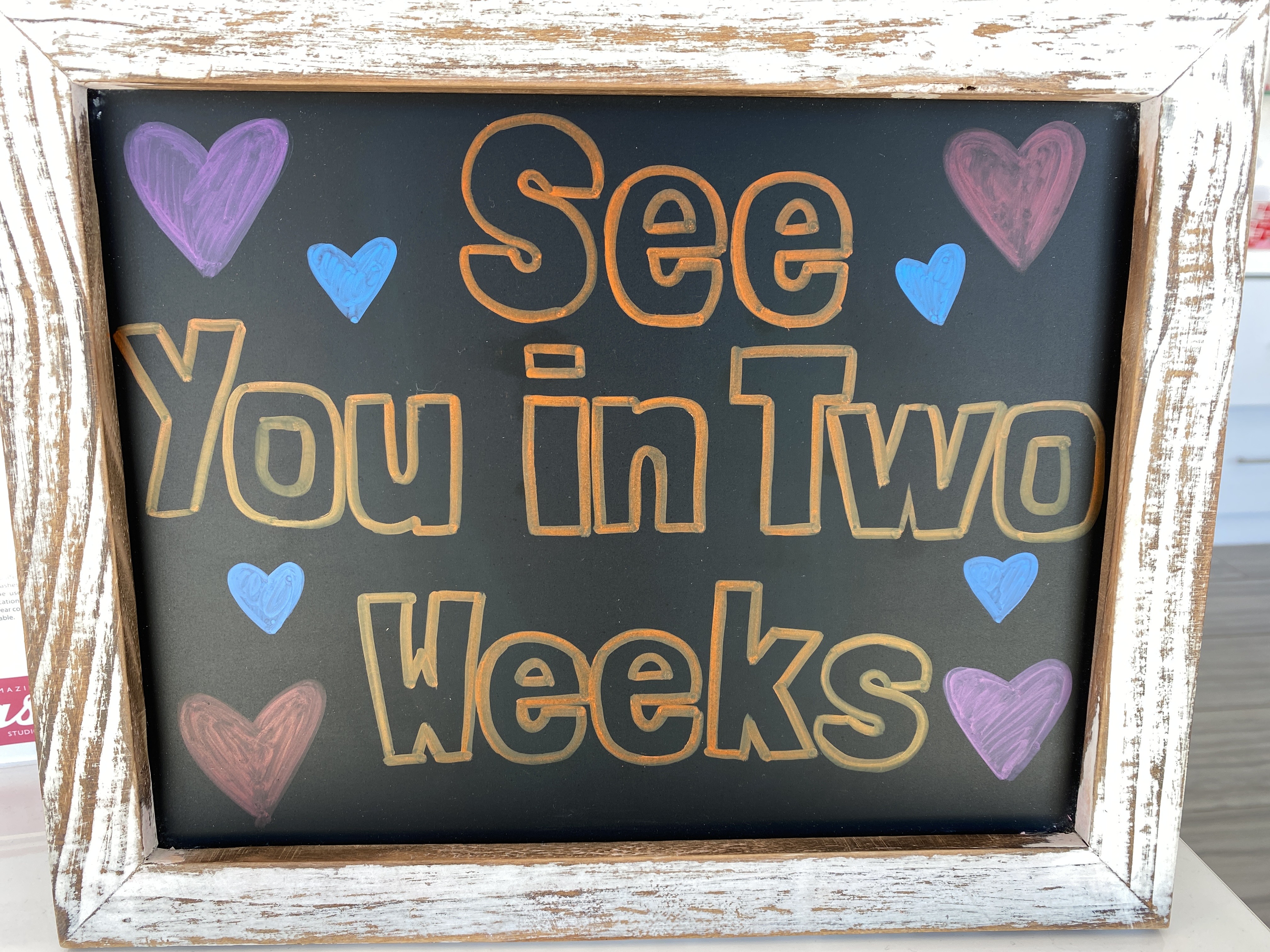 chalkboard see you in two weeks
