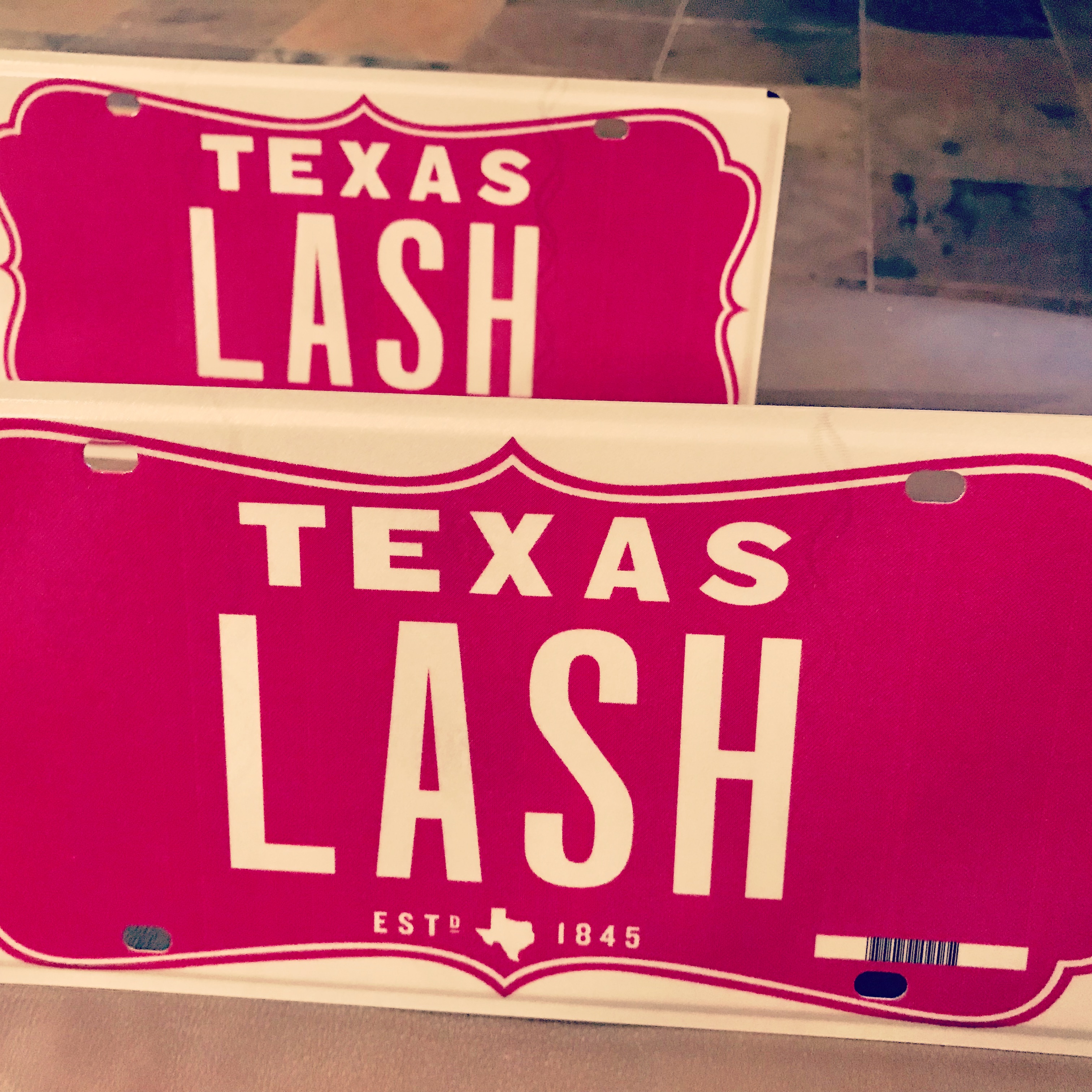 Texas license plate LASH