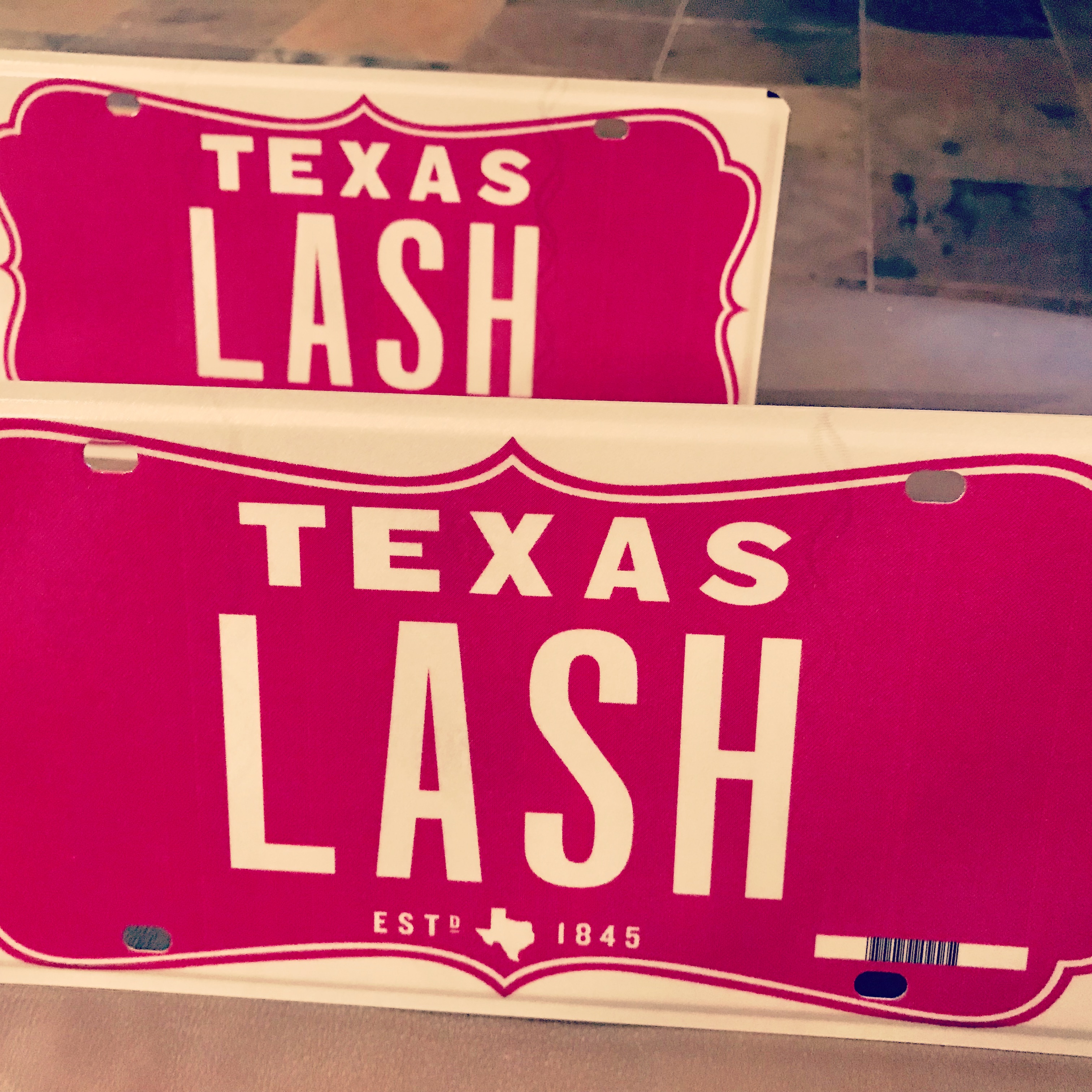 Texas license plate LASH